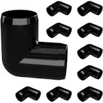 FORMUFIT F01290E-BK-10 90 Degree Elbow PVC Fitting, Furniture Grade, 1/2" Size, Black (Pack of 10)