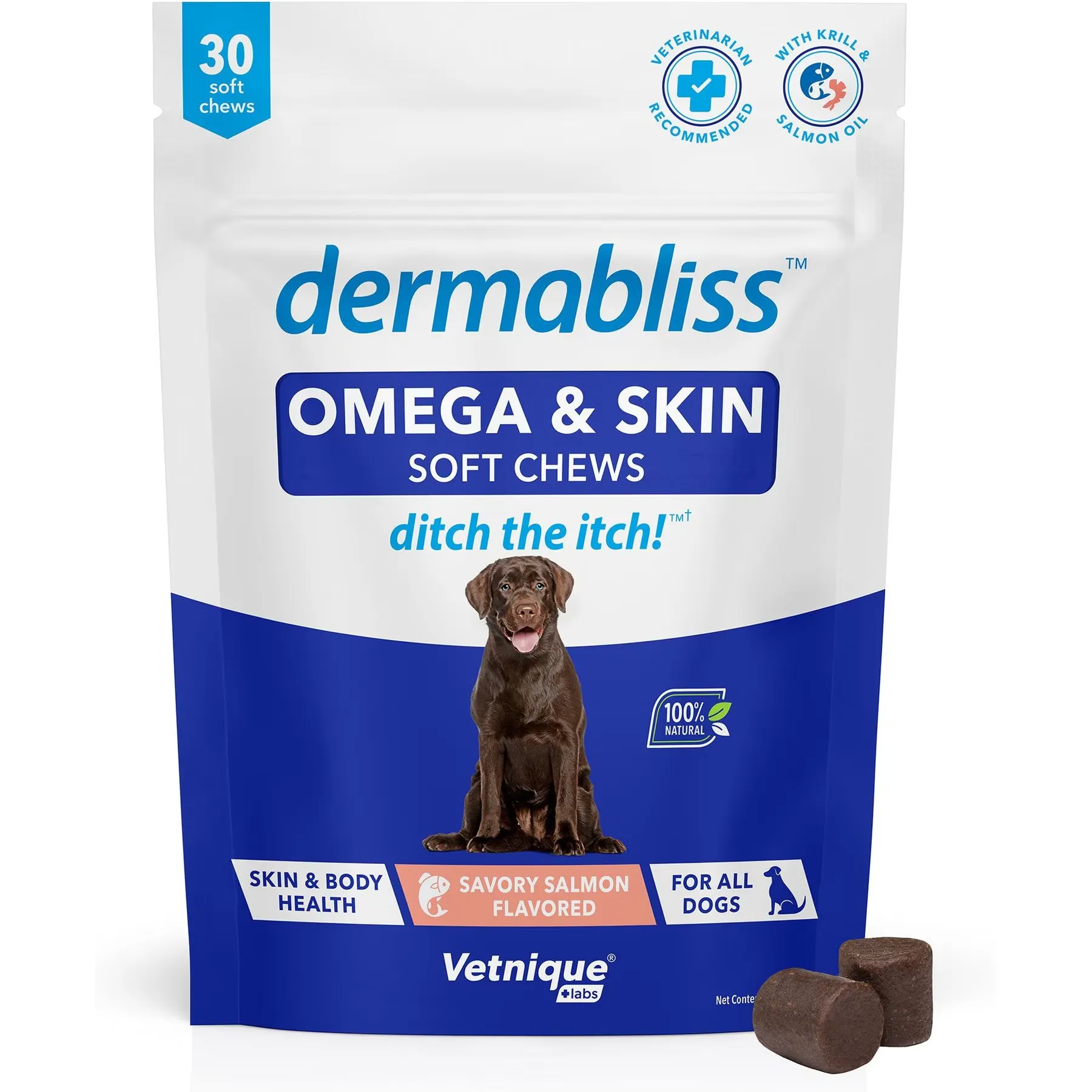 Dermabliss Omega & Skin Supplement for Dogs - 30 Chews