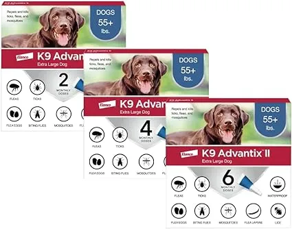 K9 Advantix II XL Dog Vet-Recommended Flea, Tick & Mosquito Treatment & Prevention | Dogs Over 55 lbs. | 12-Mo Supply