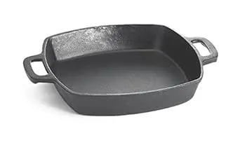 TableCraft Pre-Seasoned 10" Cast Iron Square Fry Pan | Commerical Quality for Restaurant or Home Kitchen Use, 2 quart, Black