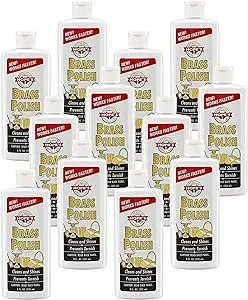 HOPE'S Brass Polish and Cleaner, Prevents Tarnish, Safe for Brass, Copper, Chrome, and Sterling Silver, Metal Polish for Cymbals, Trombone, Trumpet, and Other Instruments, 8 oz, Pack of 12