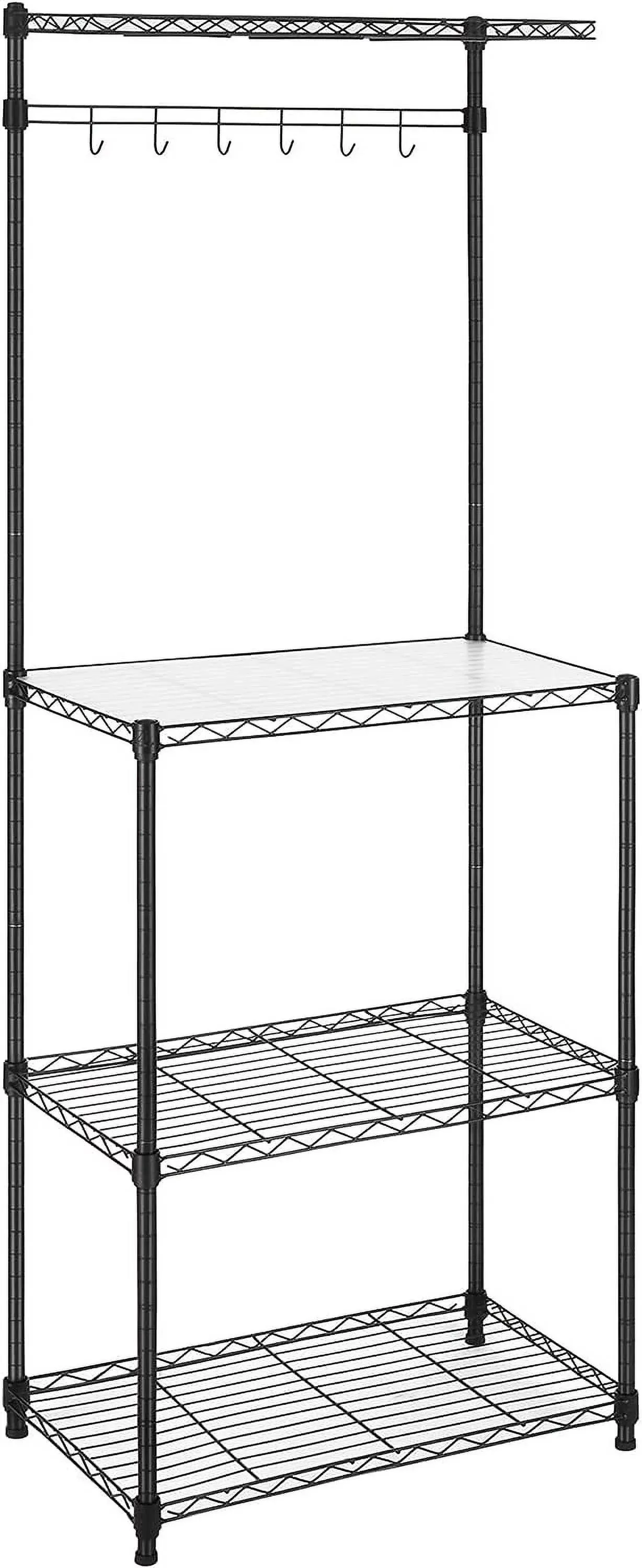 SONGMICS Bakers Rack Adjustable Microwave Stand Kitchen Storage Rack with 4 ...