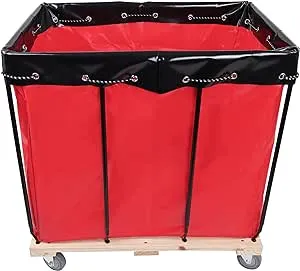 BISupply Heavy Duty Laundry Basket Truck - Large 400lb / 12 Bushel Basket Industrial Rolling Laundry Cart on Wheels