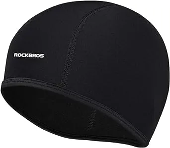 ROCKBROS Bonnet de cyclisme thermique pour homme et femme avec trous pour lunettes