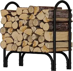 Fire Beauty Firewood Rack Log Holder,Log Storage Holder,Storage Rack,Firewood Stacker for Fireplace Indoor Outdoor(Middle)