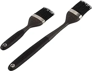 Kitchen Basting Brush, 18/0 Stainless Steel Set of 2 for Grilling & Cooking - 7.5 Inch Precision & 12 Inch Reach Grill Brushes with 480°F Heat Resistant Bristles - Silicone Brush, Pastry, BBQ Brush