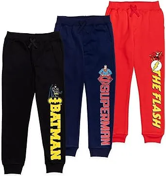 DC Comics Justice League The Flash Superman Batman Fleece 3 Pack Pants