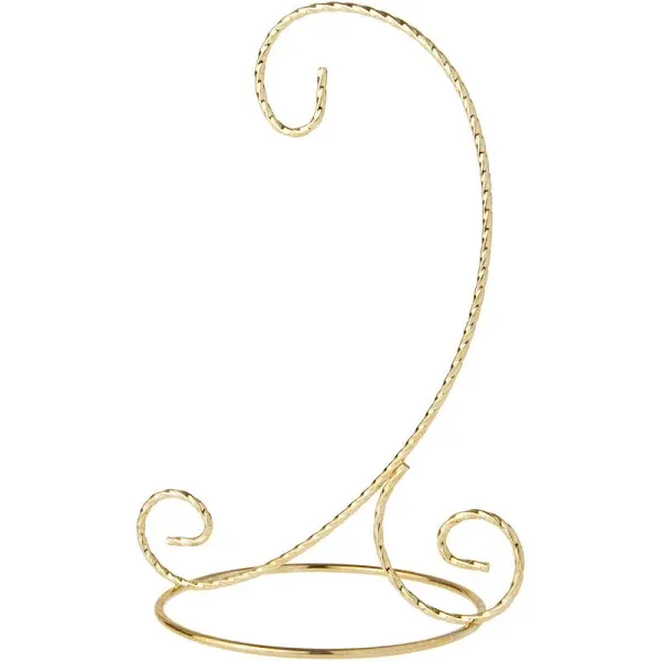 Bard's Twisted Gold-Toned Ornament Stand, Small, 7" H x 5.125" W x 5.125" D