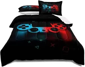 lris Bedding Gaming Comforter Set Full Size for Boys Kids Game Room Decor Video