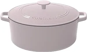 Cuisinart Chef's Classic Enameled Cast Iron 7-Quart Round Covered Casserole, Grey/Lilac - Pink