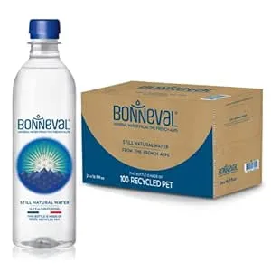 Bonneval Natural Spring Water Mineral Water from The French Alps Recycled Water Bottles 24 Pack