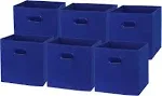 6 Pack - SimpleHousewar<wbr/>e Foldable Cube Storage Bin with Handle, Dark Blue