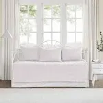 Urban Habitat Brooklyn Cotton Daybed Cover - Jacquard Tufted Chenille with Quilted Reverse, All Season Bedding with Bedskirt, Matching Shams, Decorative Pillow, Ivory 39"x75" 5 Piece