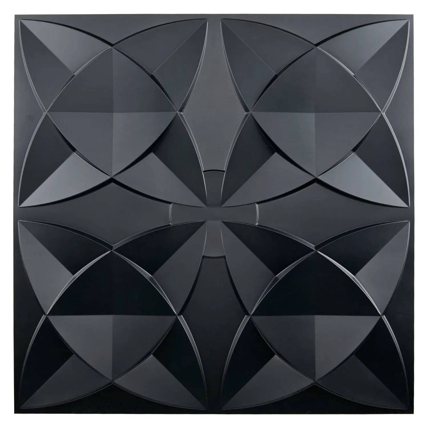 Art3d 2x2 PVC Decorative Suspended Ceiling Tile, Glue-up Ceiling Panel Classic Floral (Pack of 12) Black