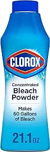 Clorox Bleach Powder, Zero Splash, Fast Dissolving Stain Removal & Odor Eliminator Bleach Powder, Laundry Cleaner that Works on Counters, Floors & Toilets, Regular Scent, 21.1 Ounces-Package May Vary