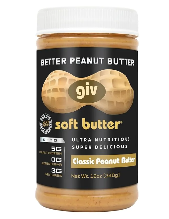 Peanut Butter Reinvented. Organic Peanut Butter All Natural, No Added Sugar, GLP-1 Friendly Low Carb Healthy Snacks for Adults & Kids with Monk Fruit Sweetener, MCT Oil for Energy & Focus - Vegan, Keto, Gluten Free