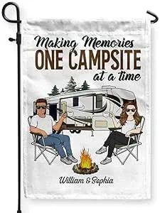 Personalized Husband Wife Flag Making Memories One Campsite At A Time Husband Wife Camping Couple for Outdoor Yard House Lawn Decoration