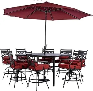 Hanover 11-ft Red Crank Market Patio Umbrella