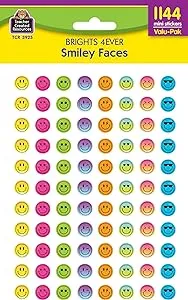 Teacher Created Resources Brights 4Ever Smiley Faces Mini Stickers Valu-Pak