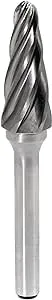 Carbide Burr SL-4NF Aluminum Cut Carbide Cutter Burrs File(1/2 Inch Head Dia X 1-1/8 Inch Cutter Length) 1/4"(6mm) Shank Taper Shape with Radius End for Rotary Die Grinder,1pcs