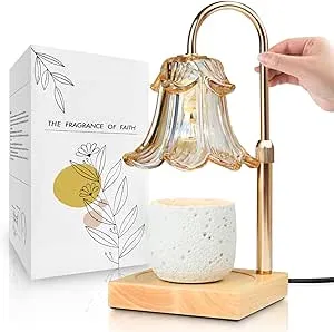 Electric Candle Warmer Lamp, Candle Lamp Warmer with Timer & Dimmer, Height Adjustable(2Bulbs), Wax Melt Warmer Compatible All Jar Candles, for Mom, House Warming Gifts New Home