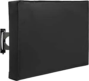 SunPatio Outdoor TV Cover Waterproof and Weatherproof, TV Screen Protector for 41-43 inch TV, Fits Most TV Mounts and Stands, with Built-in Remote Pocket for Outside LED LCD Flat Screen TVs, Black