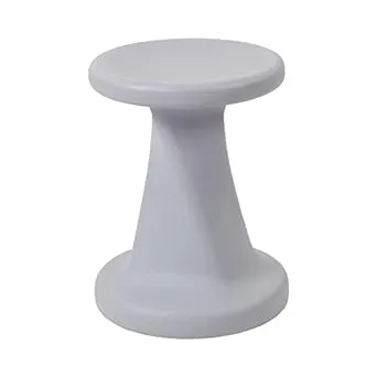 ECR4Kids Twist Wobble Stool, 18in Seat Height, Active Seating, Light Grey