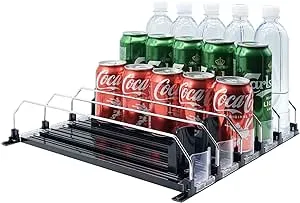 Drink Organizer for Fridge-Automatic Pusher Glide, Fridge Drink Dispenser-Holds up to 25 Cans