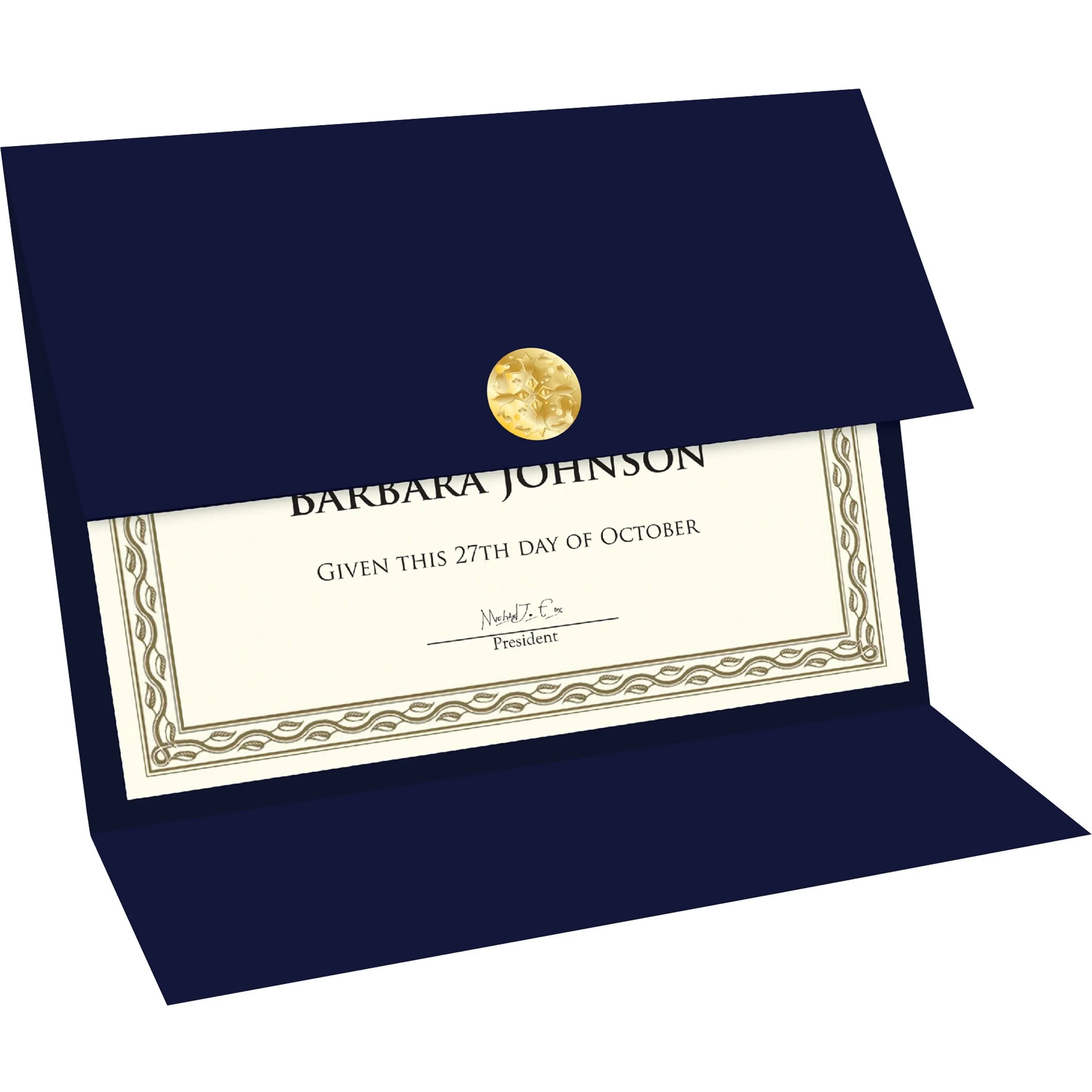 Geographics Double-Fold Certificate Holder, Navy