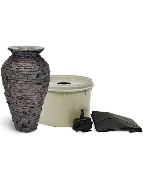 AquaScape Small Stacked Slate Urn Fountain Kit