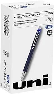 Uni-Ball Jetstream Retractable Ballpoint Pen Fine 0.7 mm Blue Ink Blue Barrel