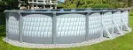 Lake Effect Pools Testudo 12' x 24' x 52 inch Oval Resin Protected Steel Above Ground Swimming Pool, Gray