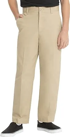 Real School Uniforms Boys Husky Flat Front Pant - Khaki (16H)