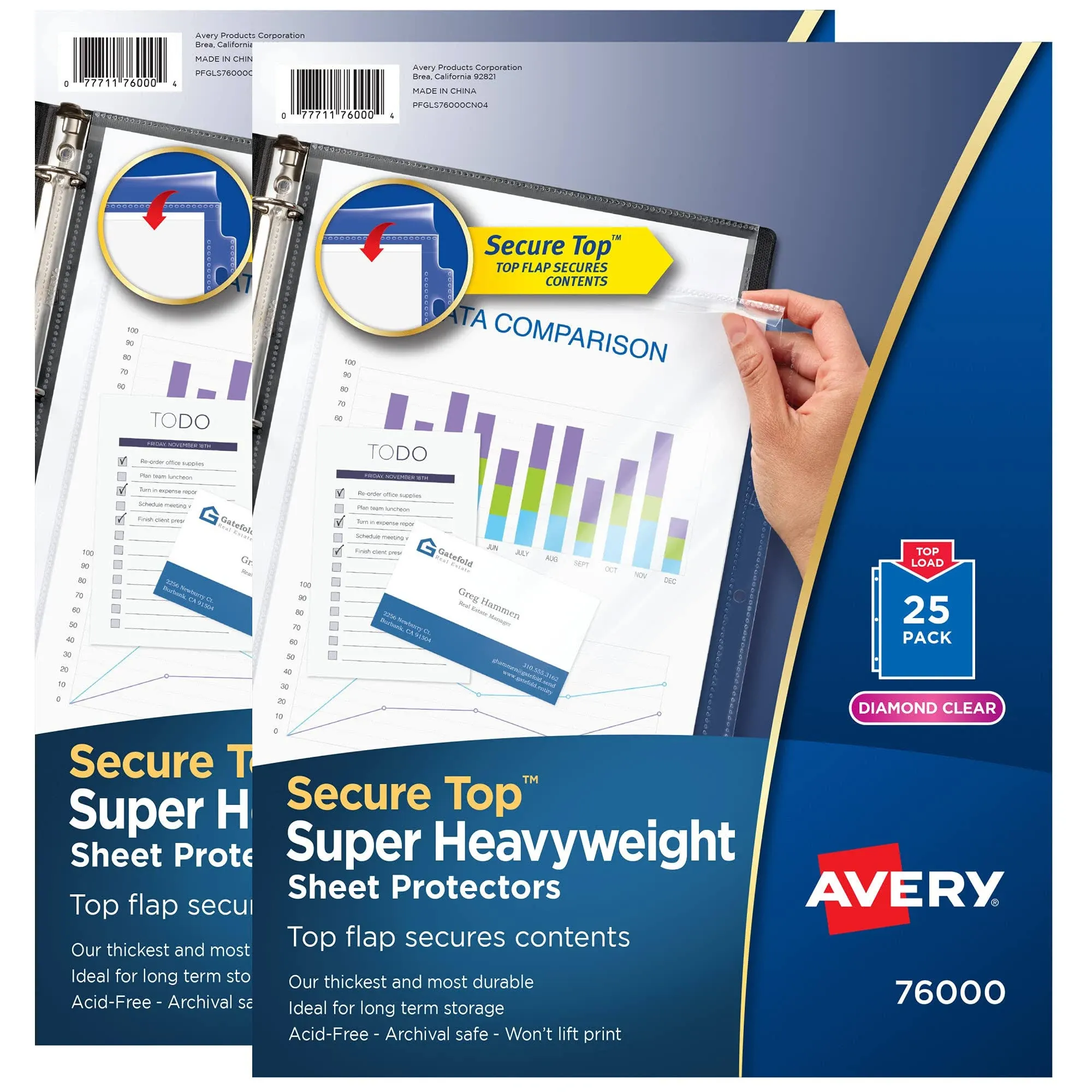 Avery Diamond Clear Secure Top Sheet Protectors