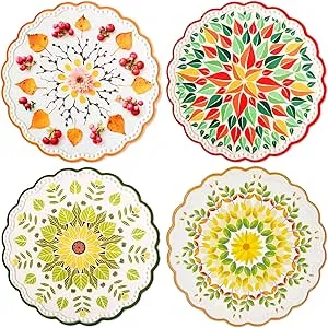 TRIVETS for Hot Dishes Pots Pans Ceramic Stone Mixed Colors Set of 4 WILLFEE