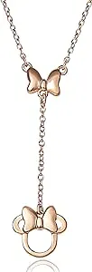 Disney Minnie Mouse Rose Gold flash plated Sterling Silver Y-Necklace