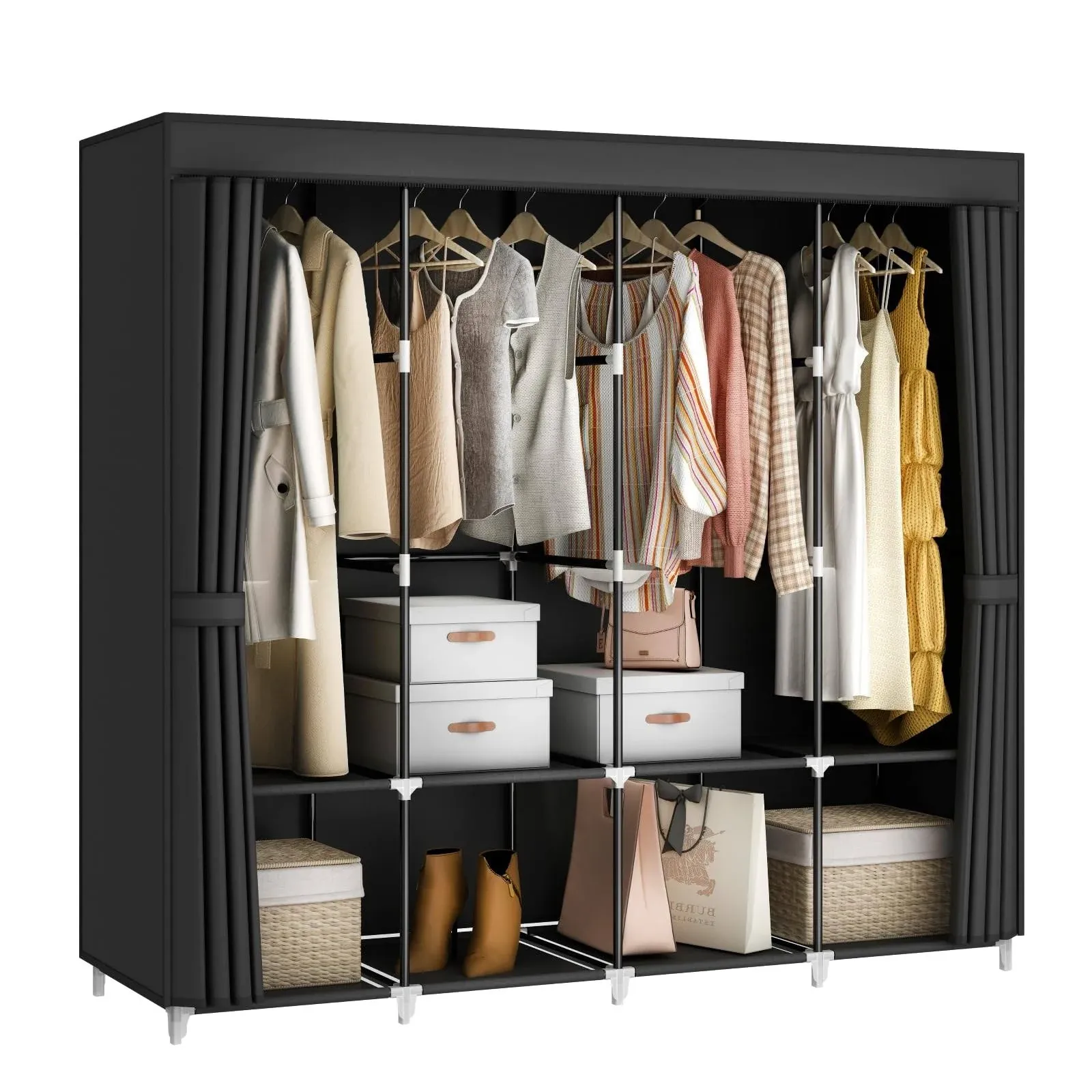 MOGELAFOO 67-Inch Large Capacity Portable Closet Wardrobe