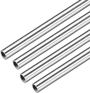 4pcs 304 Stainless Steel Capillary Tube 6mm ID 8mm OD 300mm Long 1mm Wall - Silver