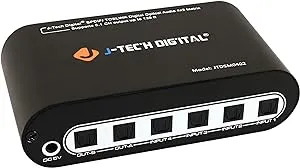 Portta APET0402TP Premium Quality SPDIF TOSLINK Digital Optical Audio 4x2 Matrix