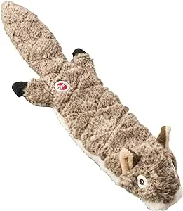 SPOT Skinneeez Extreme Quilted Squirrel- Durable, Stuffing Free Dog Toy with 4 Layers of Diamond Stitched Fabric & 2 Squeakers- Ideal For Small & Medium Aggressive Puppies and Dogs- 14in