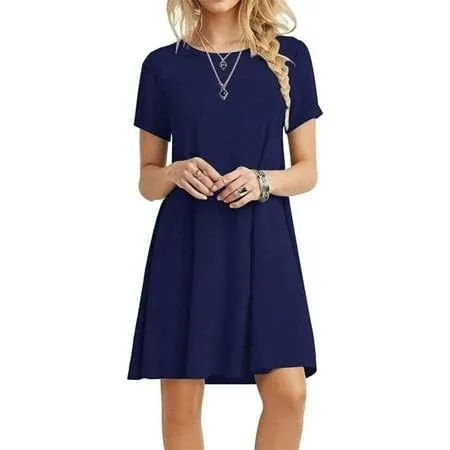 Ppyoung Women's Summer Casual T-Shirt Dresses Short Sleeve Boho Beach Dress, Size: XL