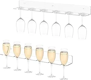 Hexsonhoma Champagne Wall Holer for Party 50 Clear Acrylic Wall Mounted Wine ...