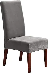 Sure Fit Stretch Pique Short Dining Chair Slipcover, Flannel Grey