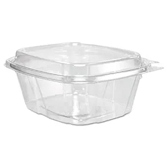 Dart CH16DED 16 oz Tamper-Resistant Clear Hinged Container with Dome Lid (Case of 200)