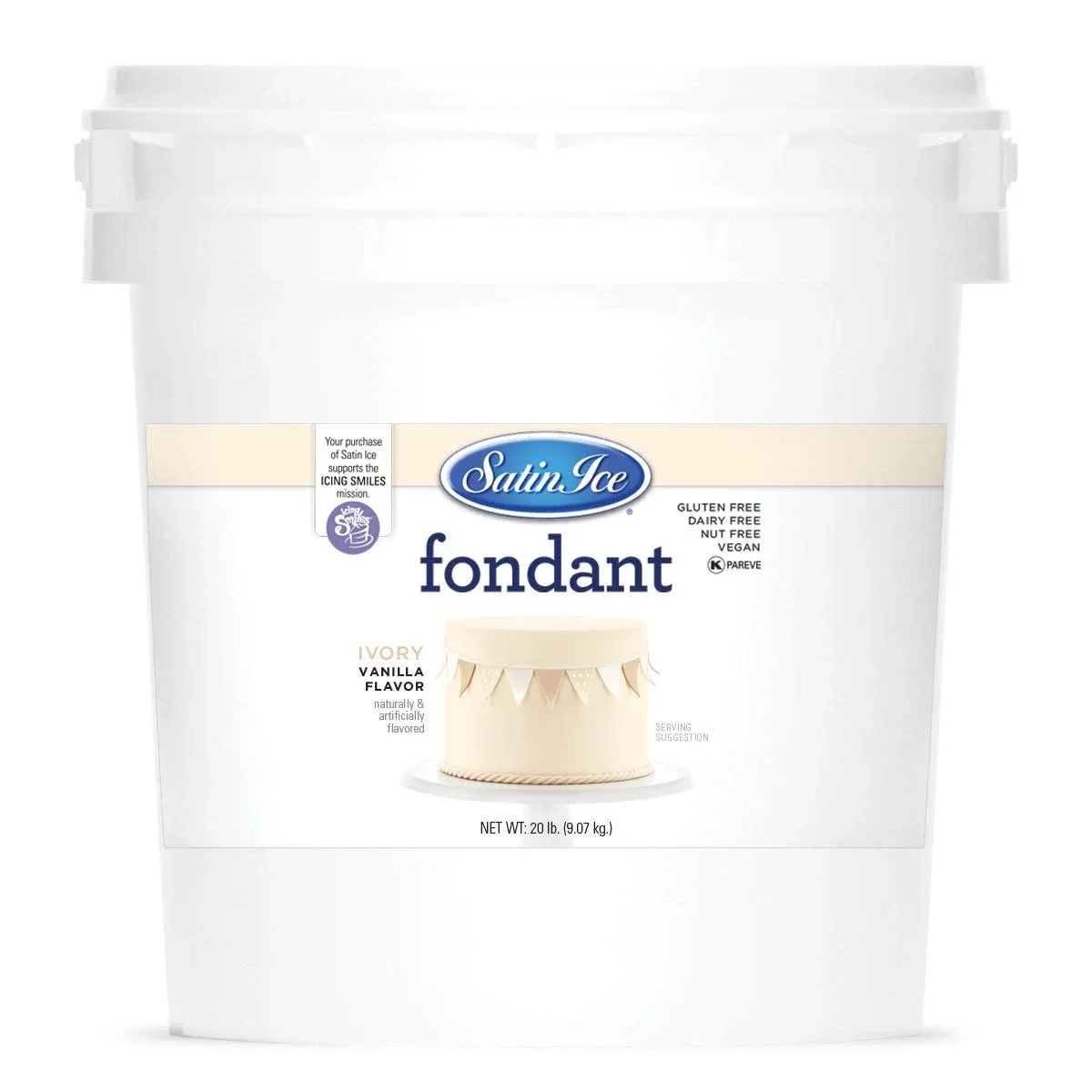 Satin Ice Ivory Vanilla Fondant - 20lb. Pail