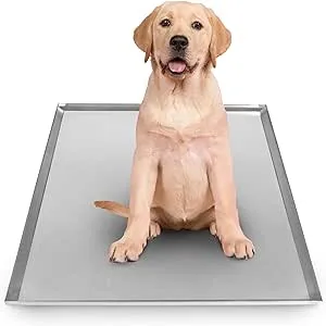 Red Hound Auto Metal Replacement Tray for Dog Crate 41 x 27.375 Inches Flat-A-Way Heavy Duty Galvanized Steel Kennel Cage Pan Leakproof Liner Chew Proof Compatible with Midwest iCrate, New World More