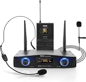 Pyle Pdwm1988b Compact Wireless Portable Pa Microphone System And Accessories Pyle