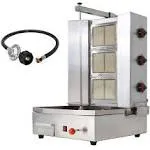 Li Zhen 3 Burners Shawarma Machine Commercial Chicken Shawarma Machine Gyro Grill Rotating Kebab Machine for Commercial Kitchen Use, Silver,41.9 lbs.