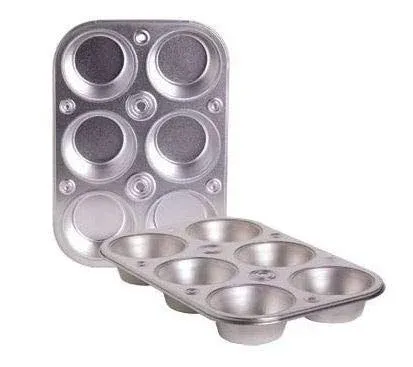 2 X Toaster Oven Size 6-cup Metal Muffin / Cupcake Pan (1, 1 LB)