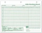 NextDayLabels - Employee Daily Attendance History Records, Letter Size Cards (25 Forms)